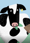 Lait bio vache illustration