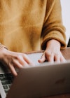 Person working on a laptop