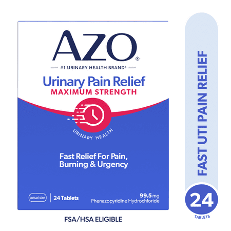 AZO Urinary Pain Relief Maximum Strength Tablets, Promotes Fast Relief ...