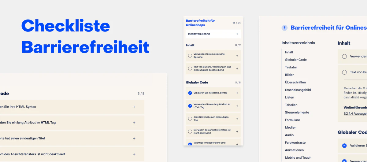 Barrierefreiheit: Checkliste für Onlineshops