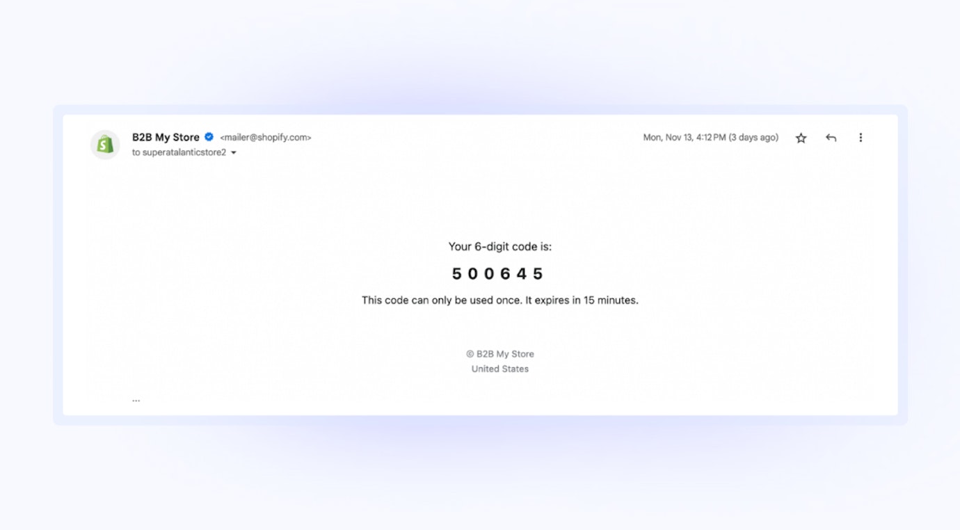 Shopify B2B Login-Code