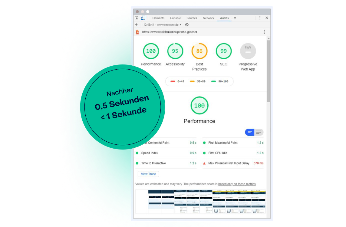 Google Lighthouse Audit Performance verbessert