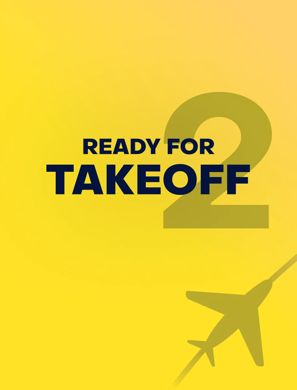 Überschrift für Event von dmf "Ready for teakeoff" mit Flugzeug im Hintergrund