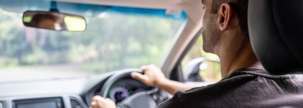Man driving in a car