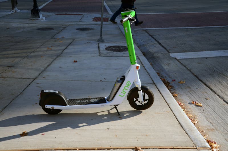 A lime scooter