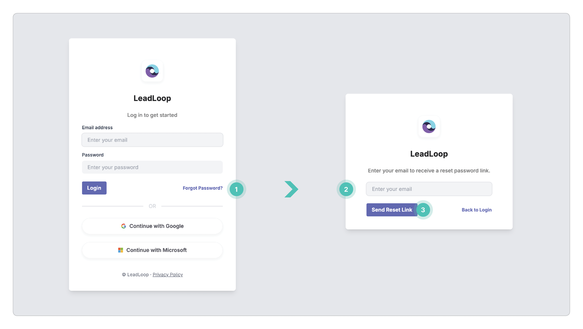 Reset Password | Leadloop