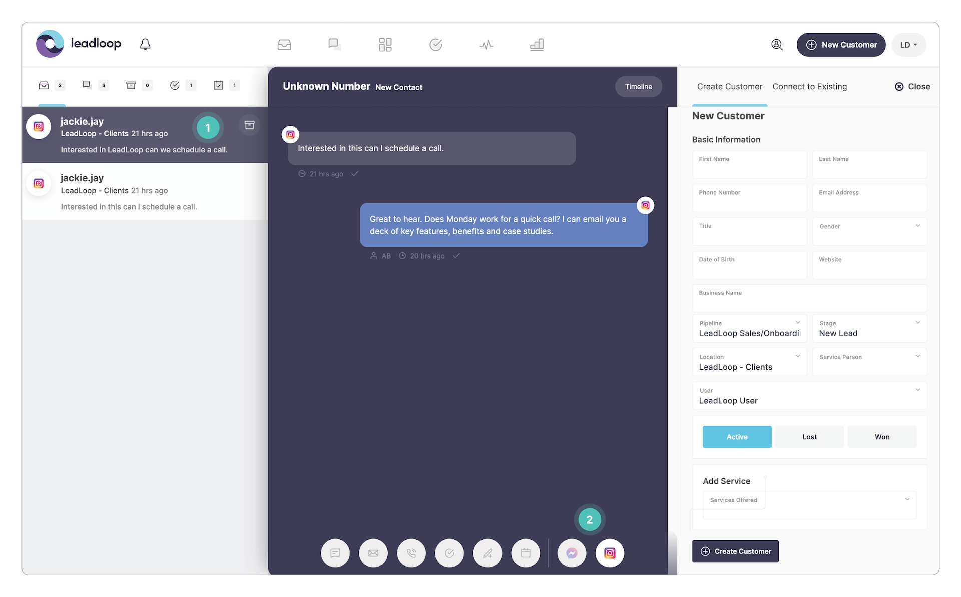 Social Media Messages | Leadloop
