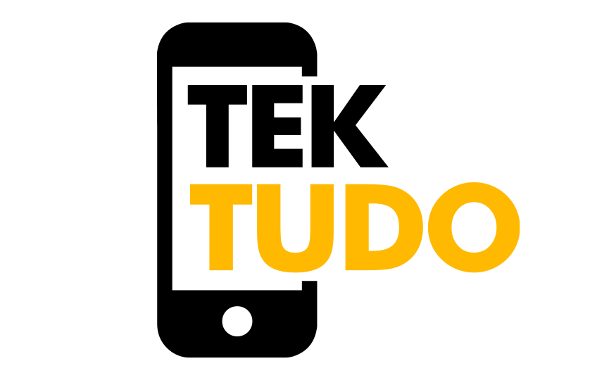 Logotipo com ícone de um celular, contendo a inscrição : "TEK TUDO"