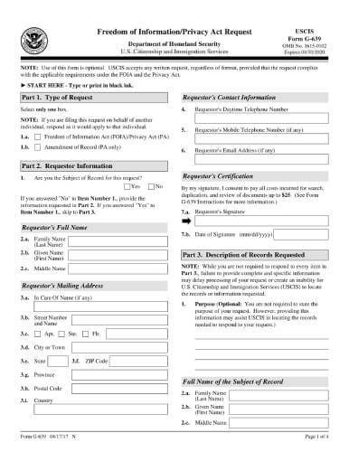 Form G-639 online online Form G-639