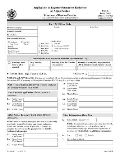 Form i-485 online online Form i-485