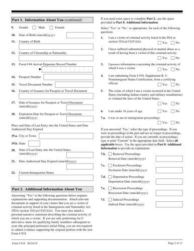 Form I 918 Petition For U Nonimmigrant Status form-i-918-petition-for-u-nonimmigrant-status