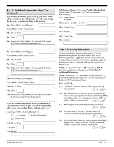 Petition for U Nonimmigrant Status