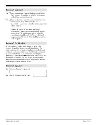 Form I-918 fill