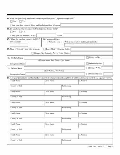 Application for Status as a Temporary Resident Under Section 245A of the Immigration and Nationality Act