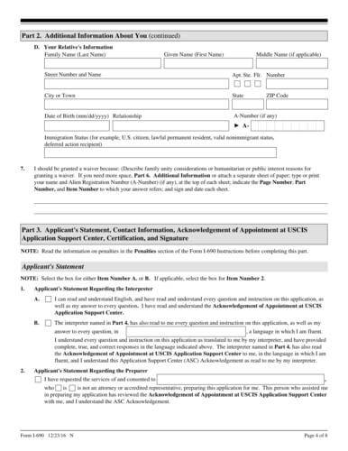 fill online Form I-690