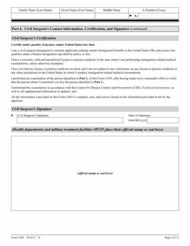Form I-693 fill