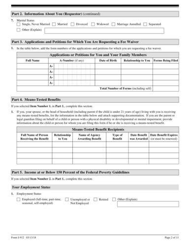 Request for Fee Waiver Request for Fee Waiver