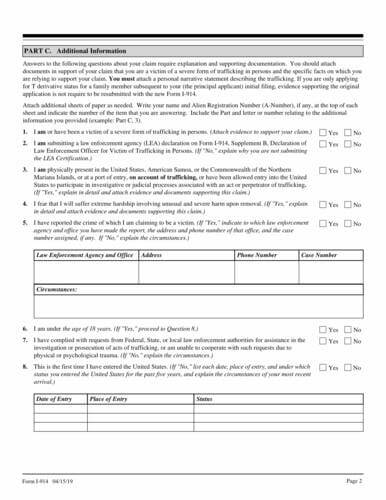 Application for T Nonimmigrant Status Application for T Nonimmigrant Status