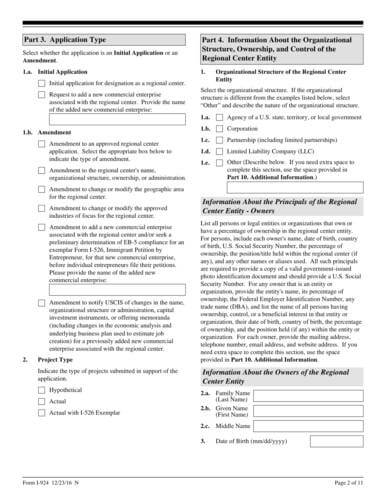  Application For Regional Center Designation Under the Immigrant Investor Program