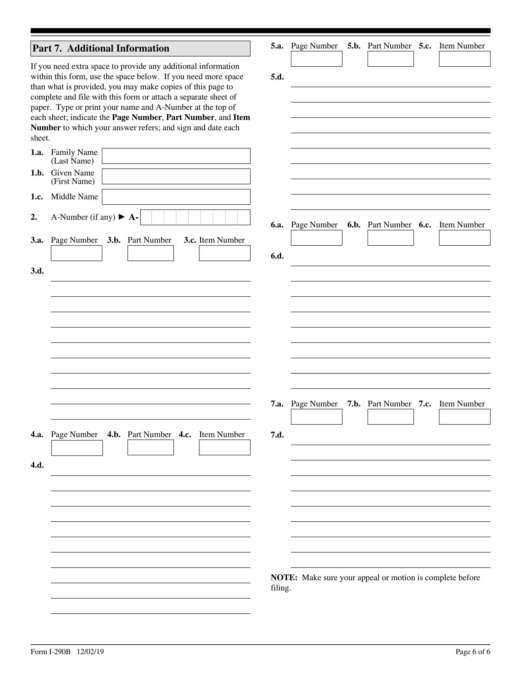 Form I290B Notice of Appeal or Motion