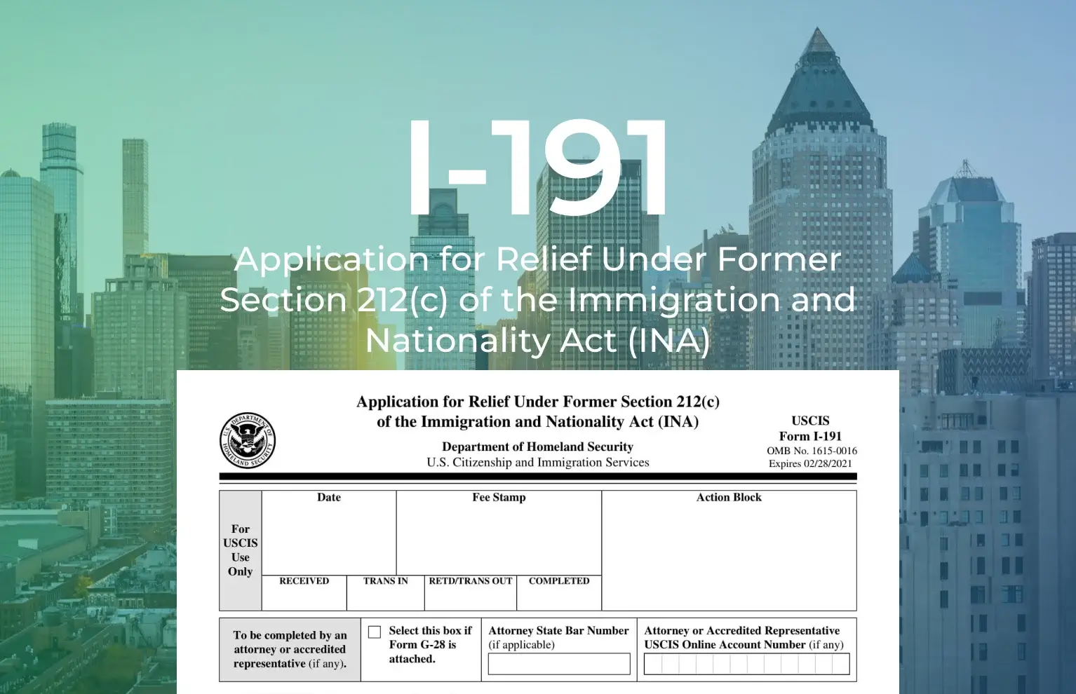 I 191 form