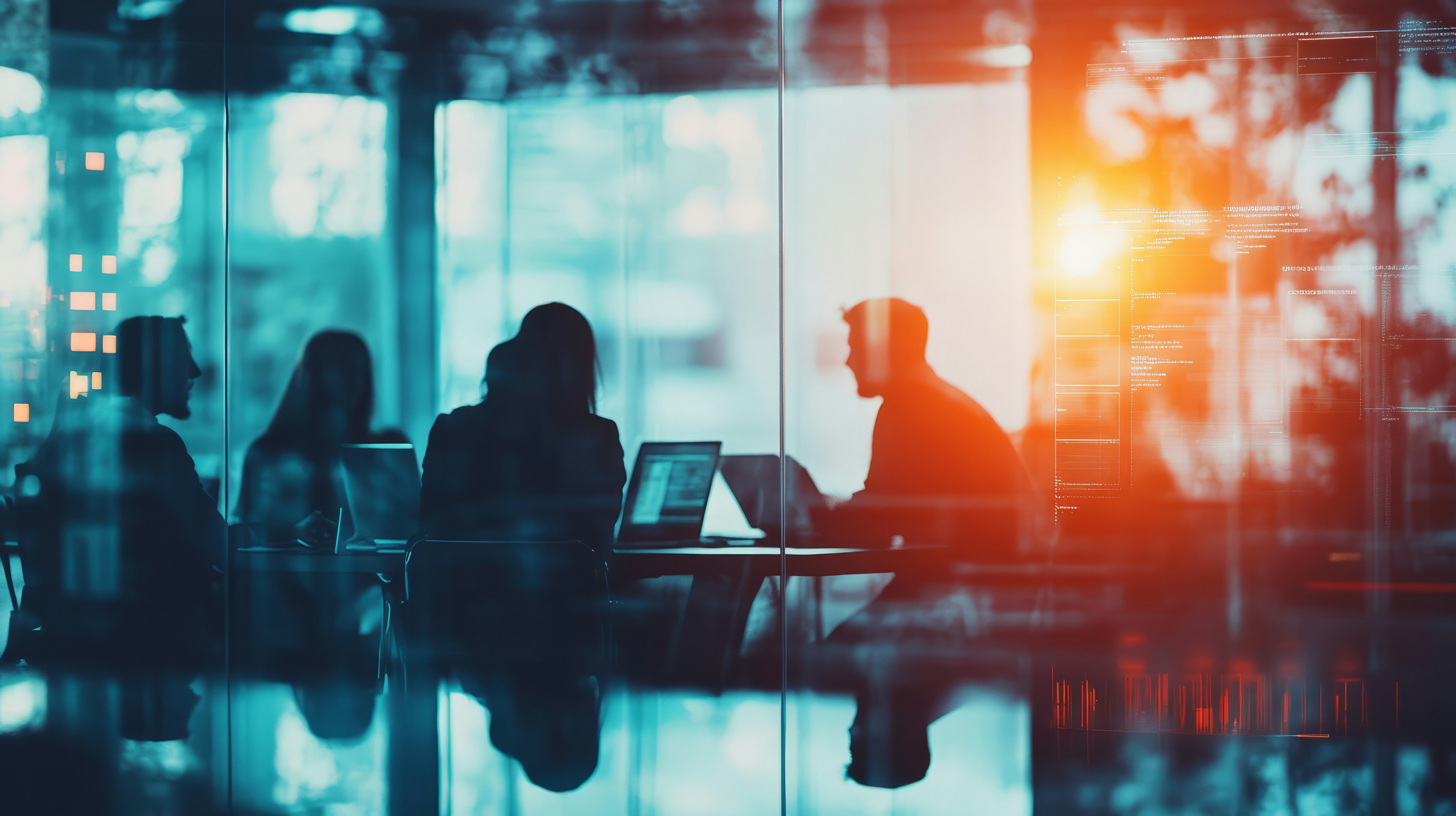 A meeting of wealth management leaders discussing the future of the organization in a collaborative boardroom discussion.