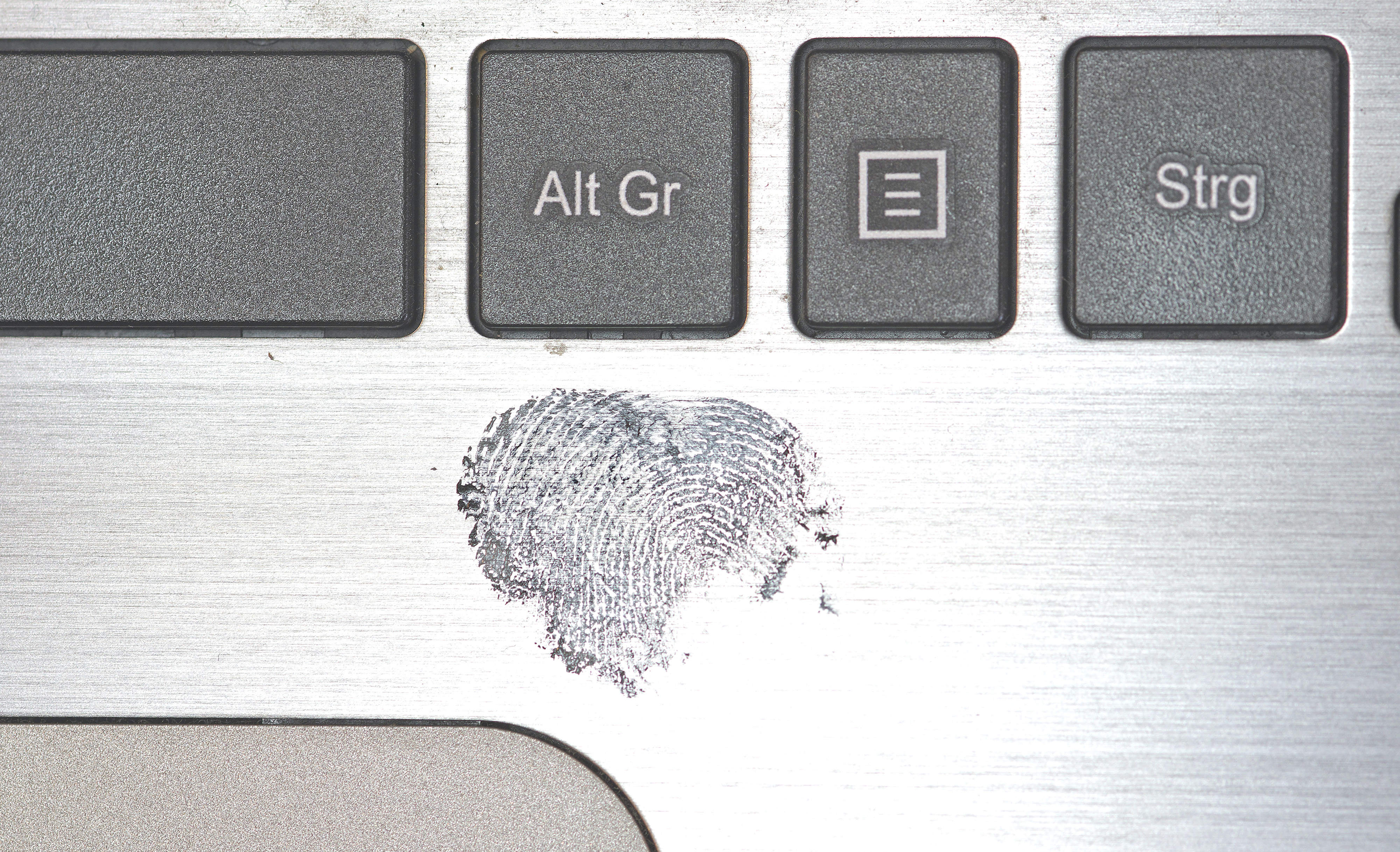 Fingerprint on laptop keyboard