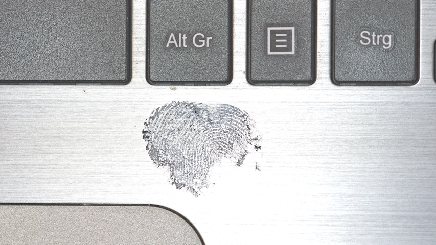 Fingerprint on laptop keyboard