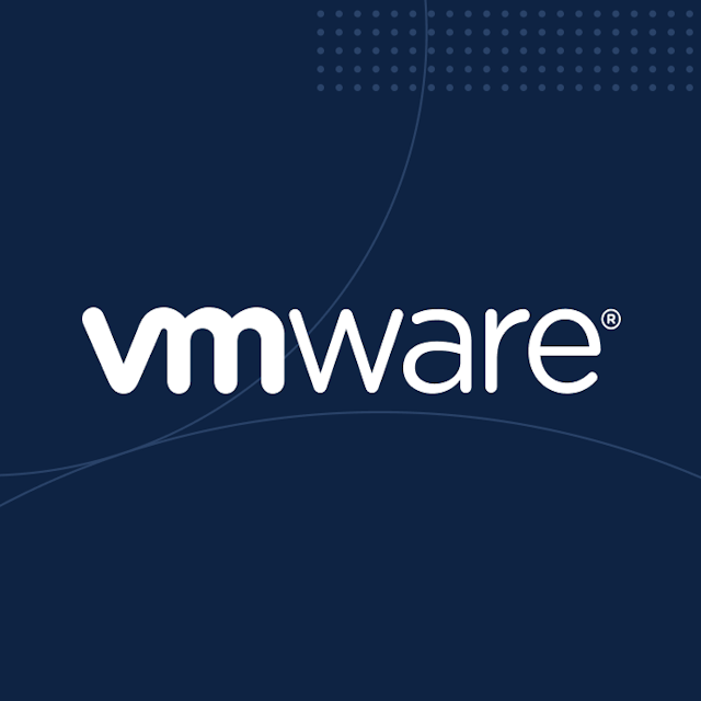 VMware logotype on blue background