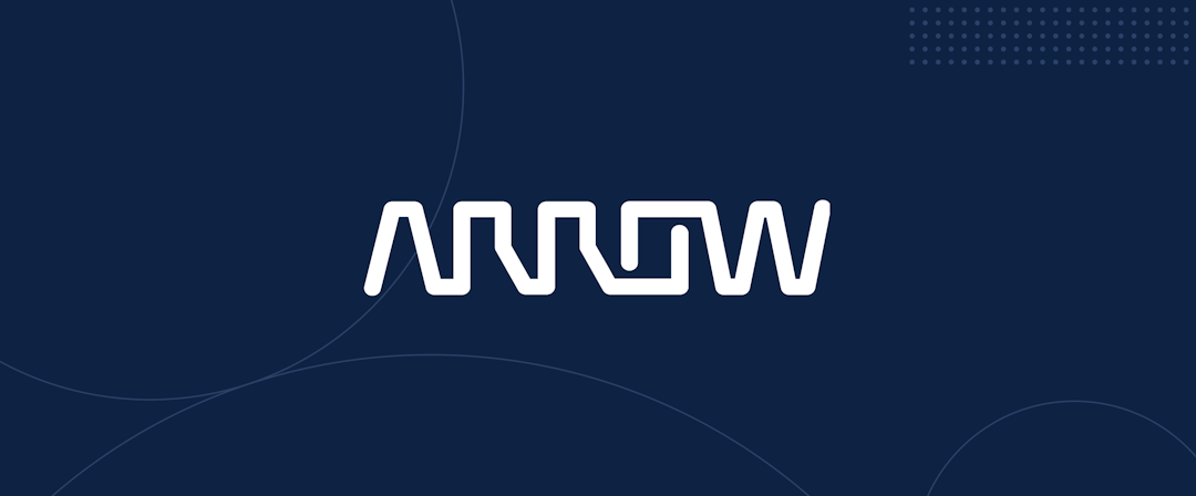 Arrow logotype on blue background