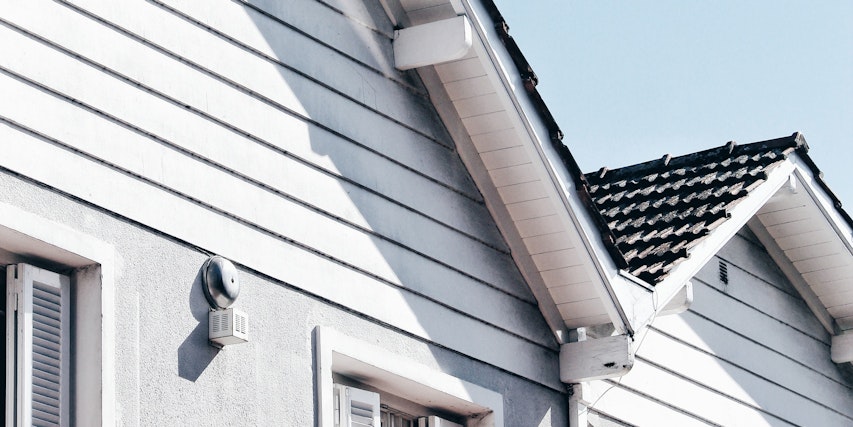 Roof of a white house