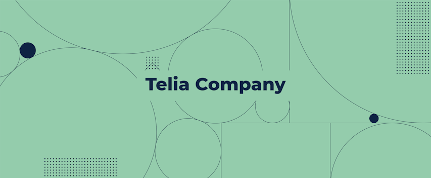 Telia company on green background