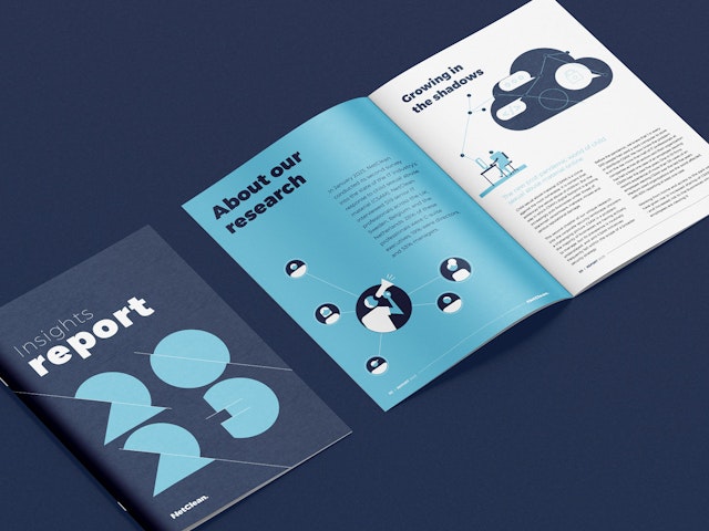 image of report on blue background