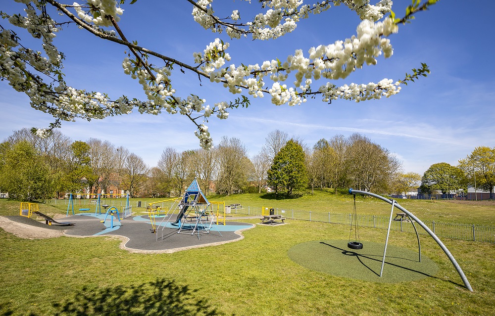 Play area at Popley community park