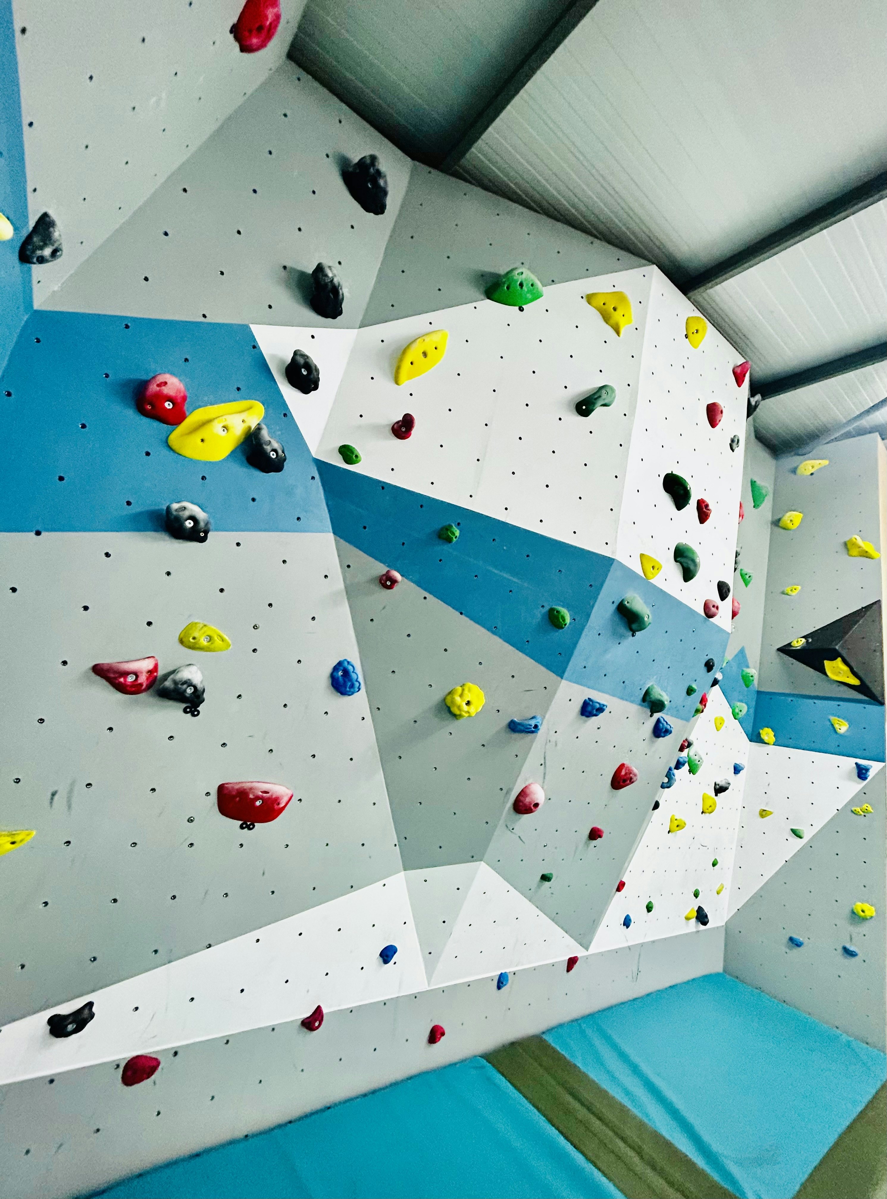 An indoor climbing wall