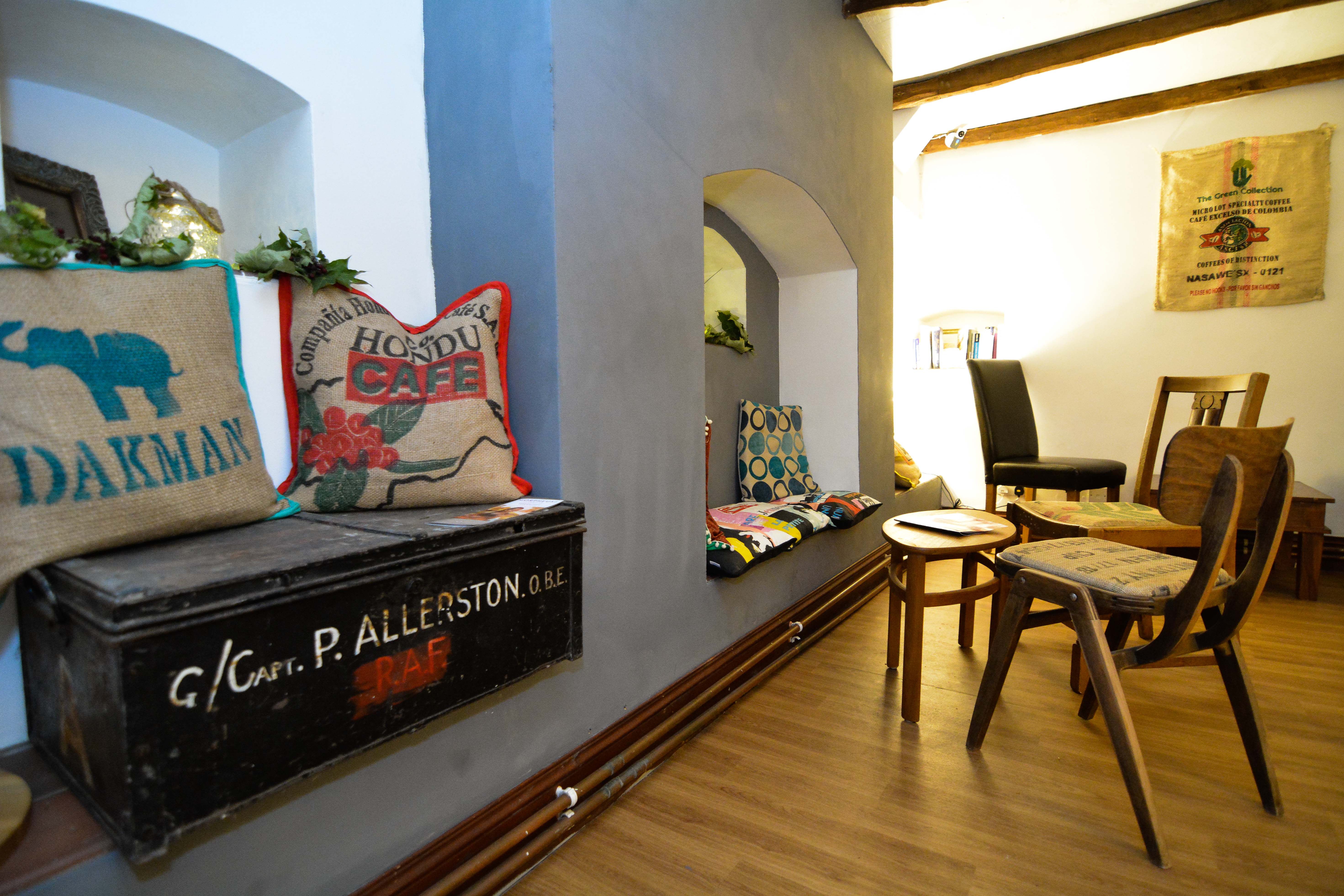 The inside of Willows coffee house with chairs and seats