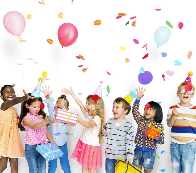 Group of kids celebrate a birthday party