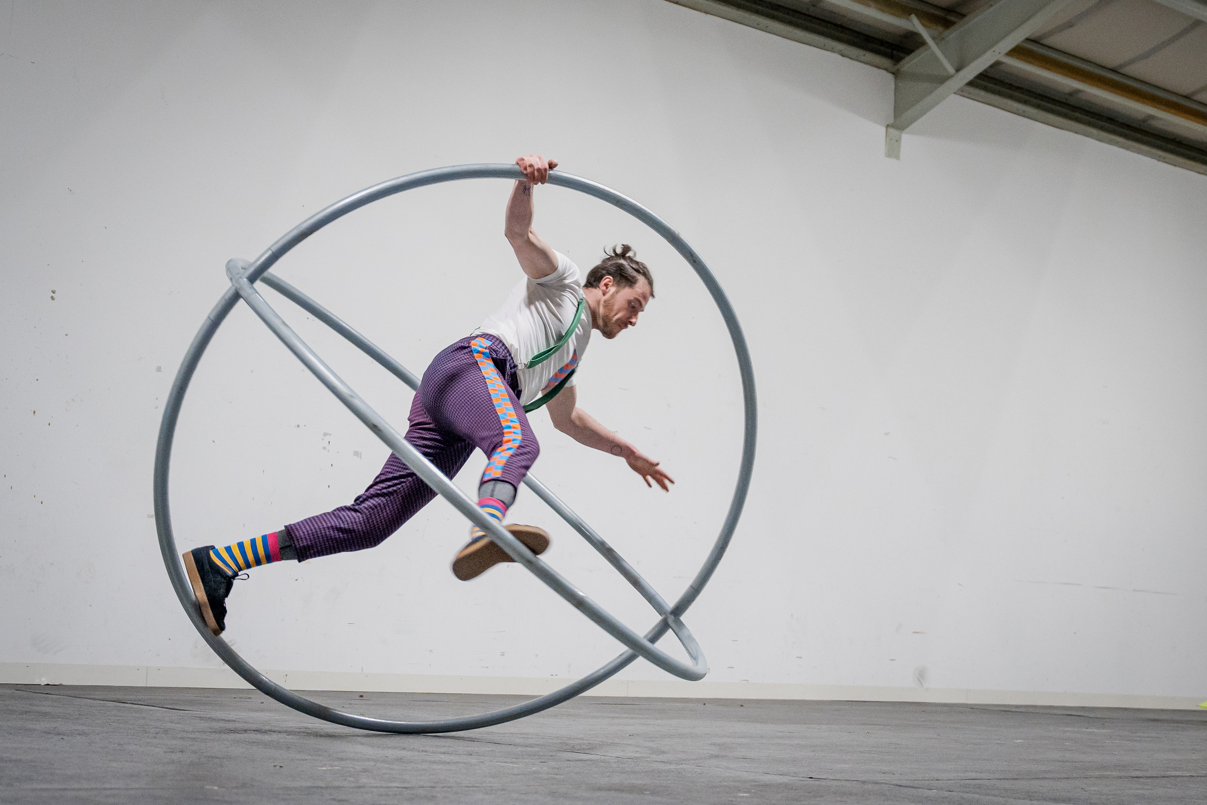 A man in two hoops