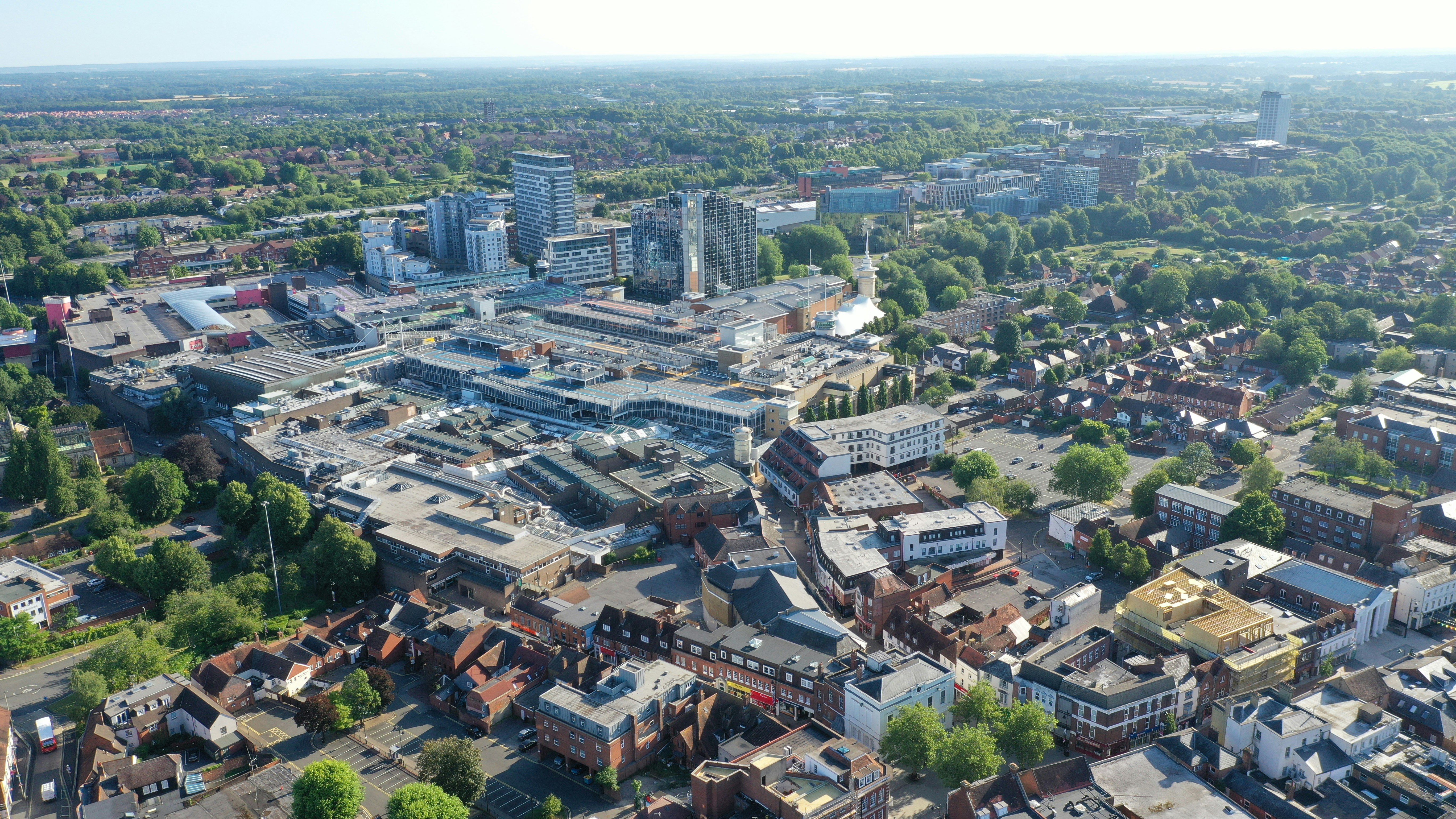 You can see Basingstoke town centre from the air