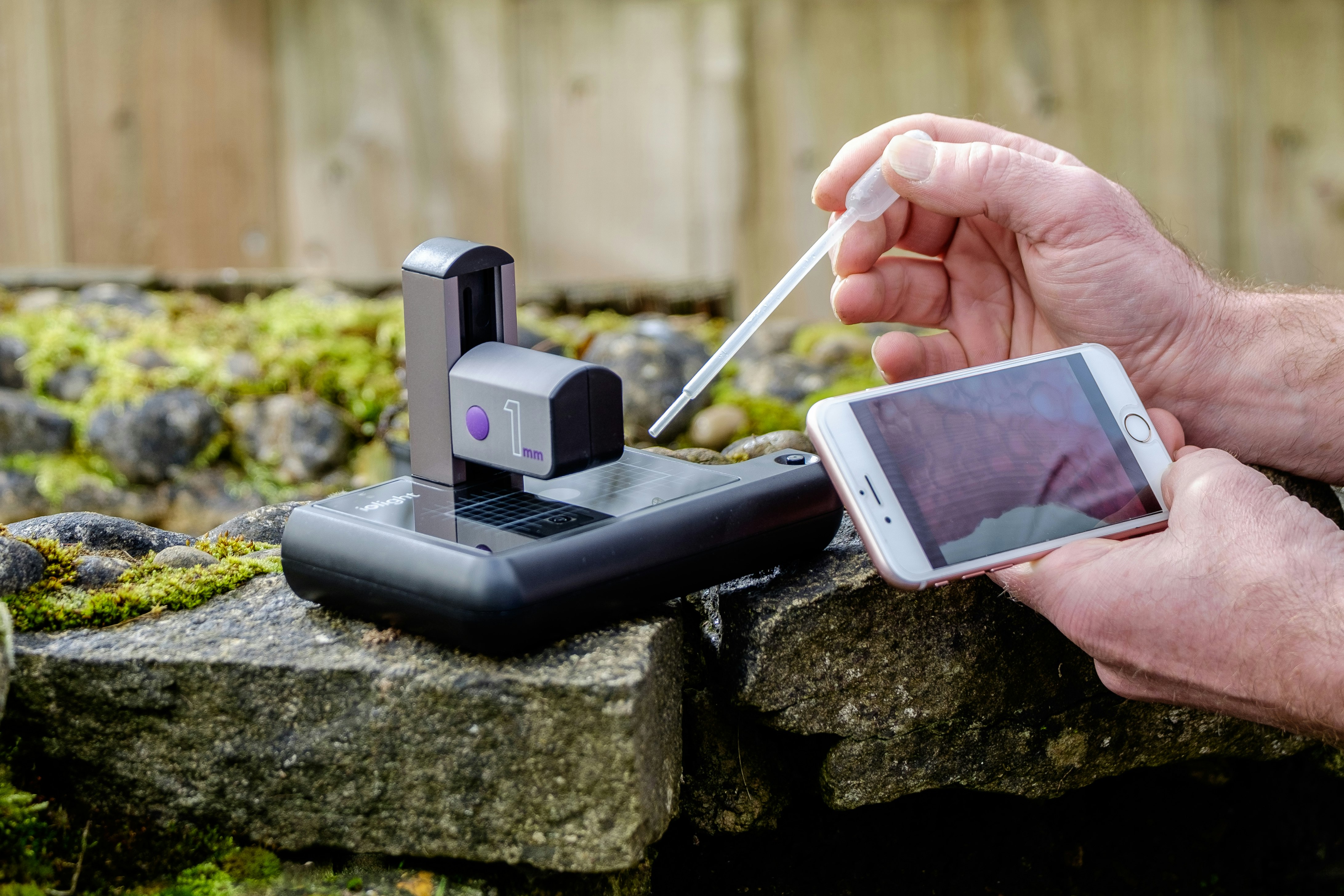 An ioLight folding microscope being used in the field