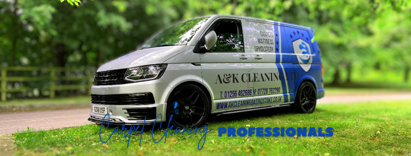 A van with A&K carpet cleaning on the side
