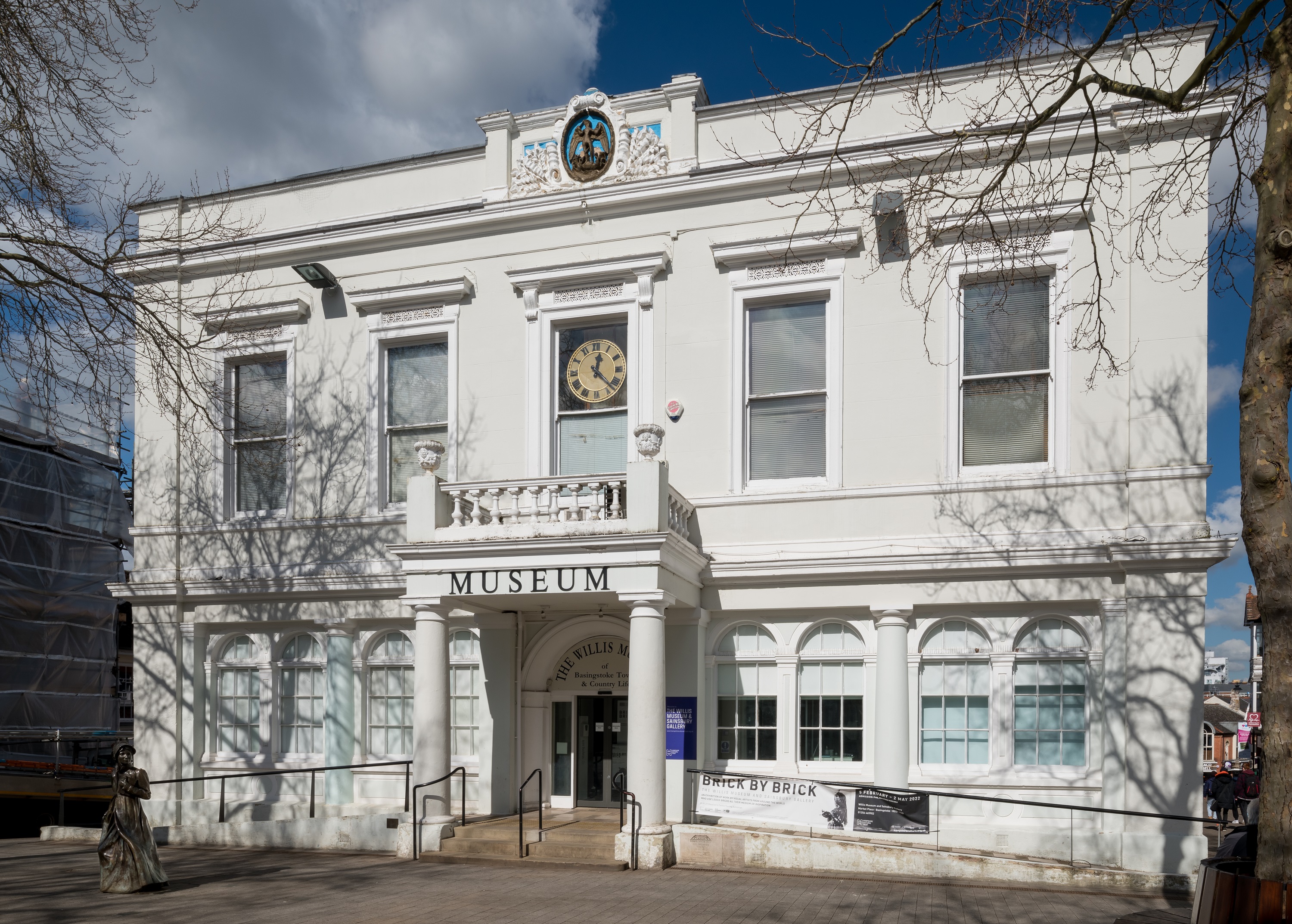 A white two storey building.