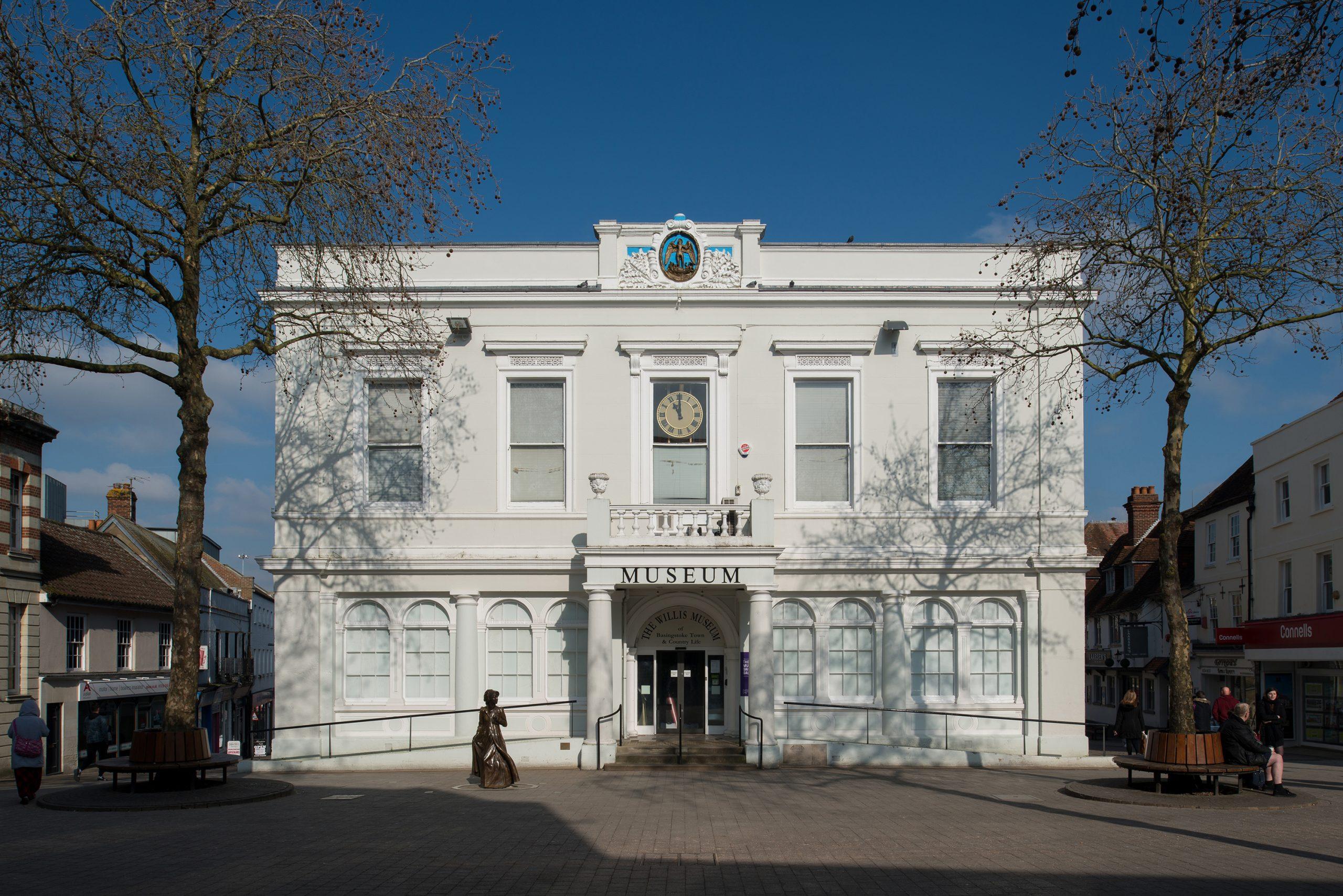 A white two storey building.