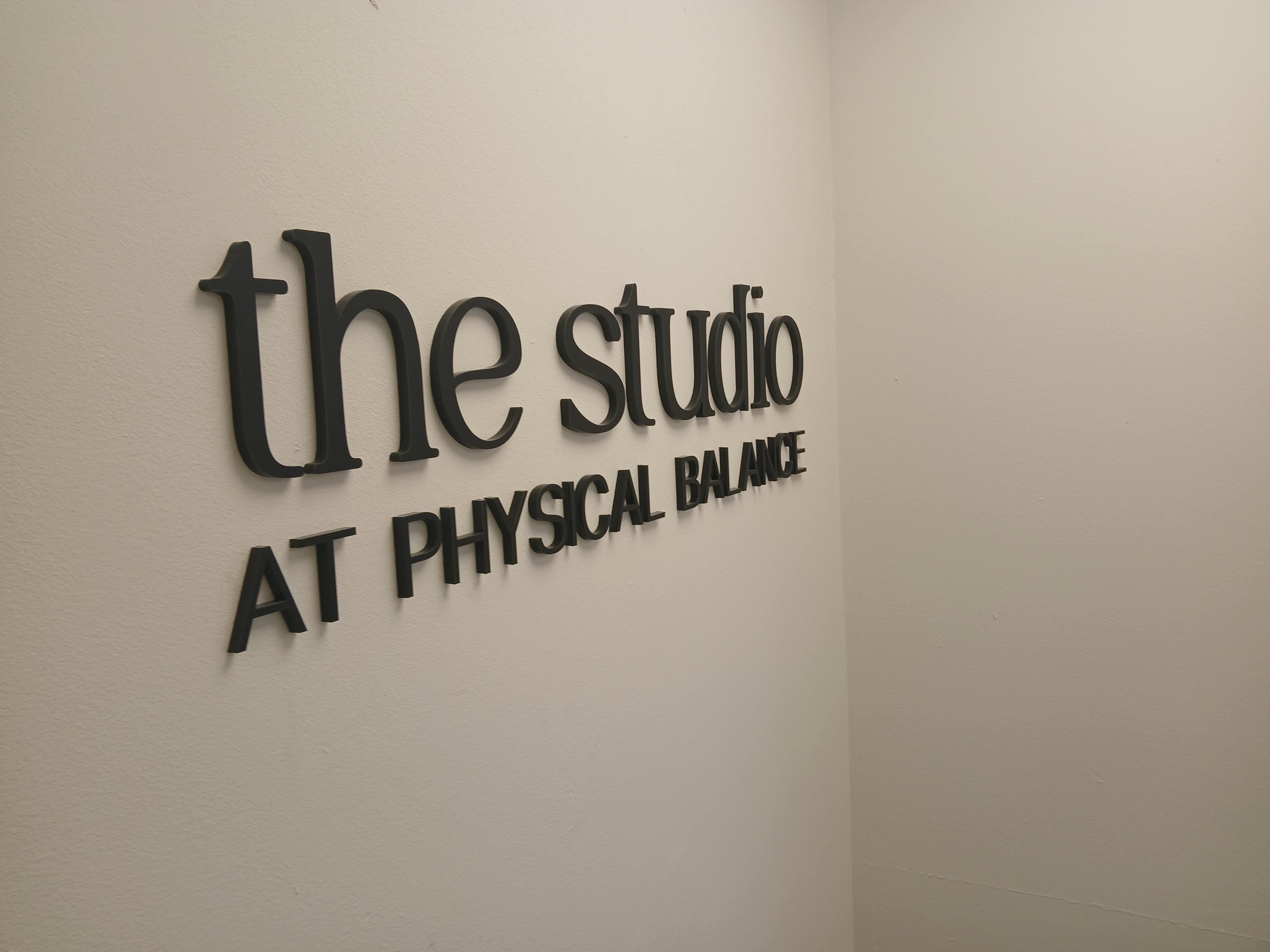 The studio at Physical Balance sign