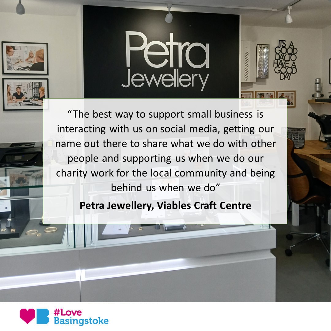 A photograph of Petra Jewellery in Viables Craft Centre, Small Business Saturday