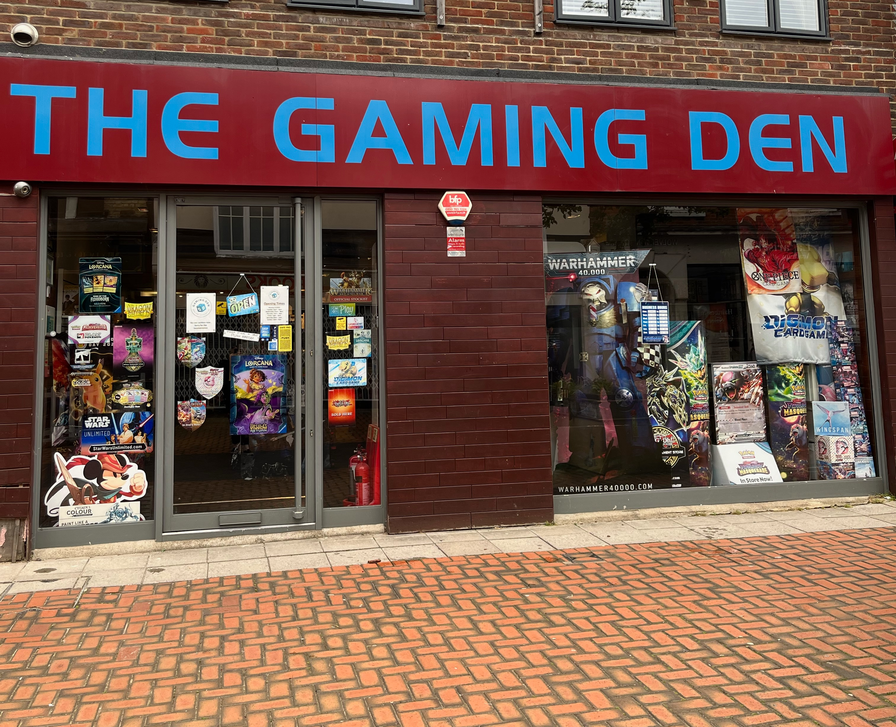 The outside of The Gaming Den