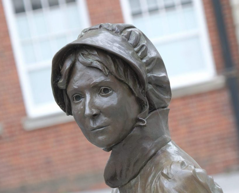 The head of the Jane Austen Statue