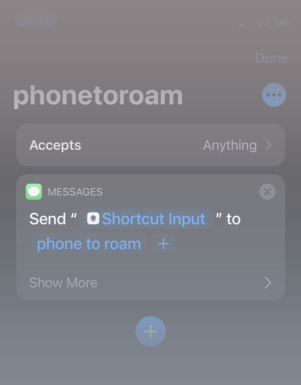 phonetonote iOS shortcut