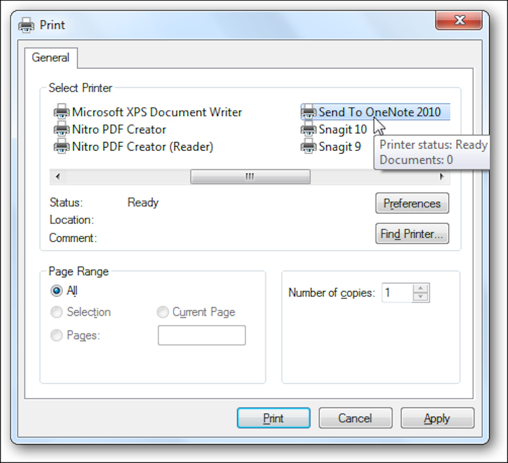 Send any document to OneNote's virtual printer (I might try to steal this one)