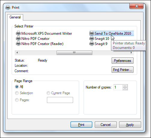 Send any document to OneNote's virtual printer (I might try to steal this one)